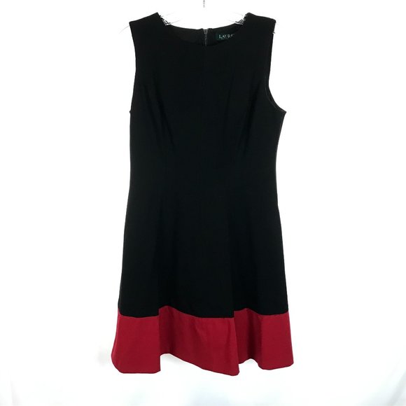 NWT Womens Petite Size 10 10P Ralph Lauren Sleeveless Flounce Hem Sheath Dress - Picture 1 of 3